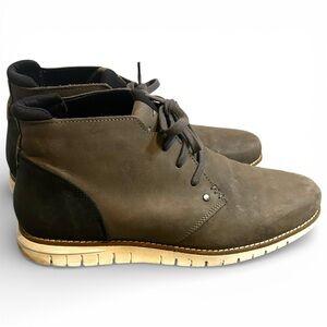 Grey & Navy Chukka Boots Size 10.5 Casual Lace-Up Comfort Sole